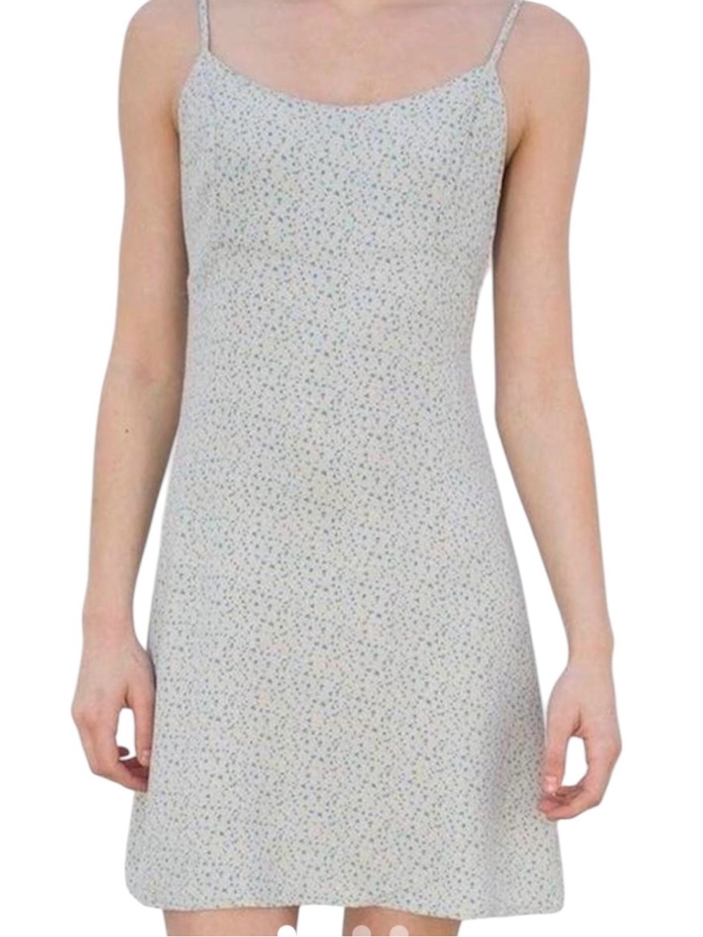 RARE Brandy Melville Blue Yellow Ditsy Floral Dress Slip Dress Tie Back S M